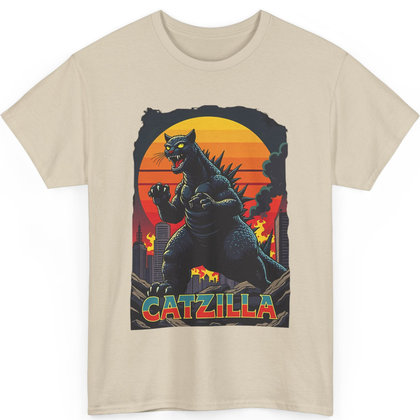 Catzilla Cat Japanese Art Funny Cat Gifts For Men Women Kid T-Shirt gallery