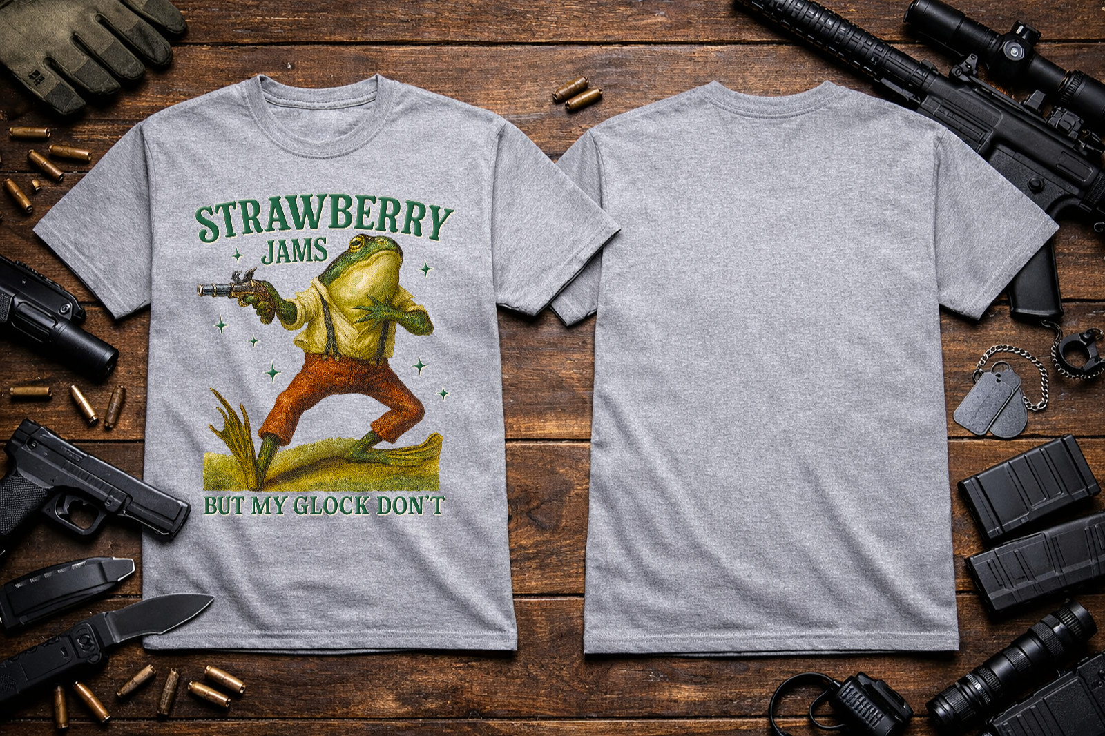Strawberry Jams But My Glock Don't T-Shirt Heavyweight S M L XL 2XL 3XL 4XL 5XL gallery