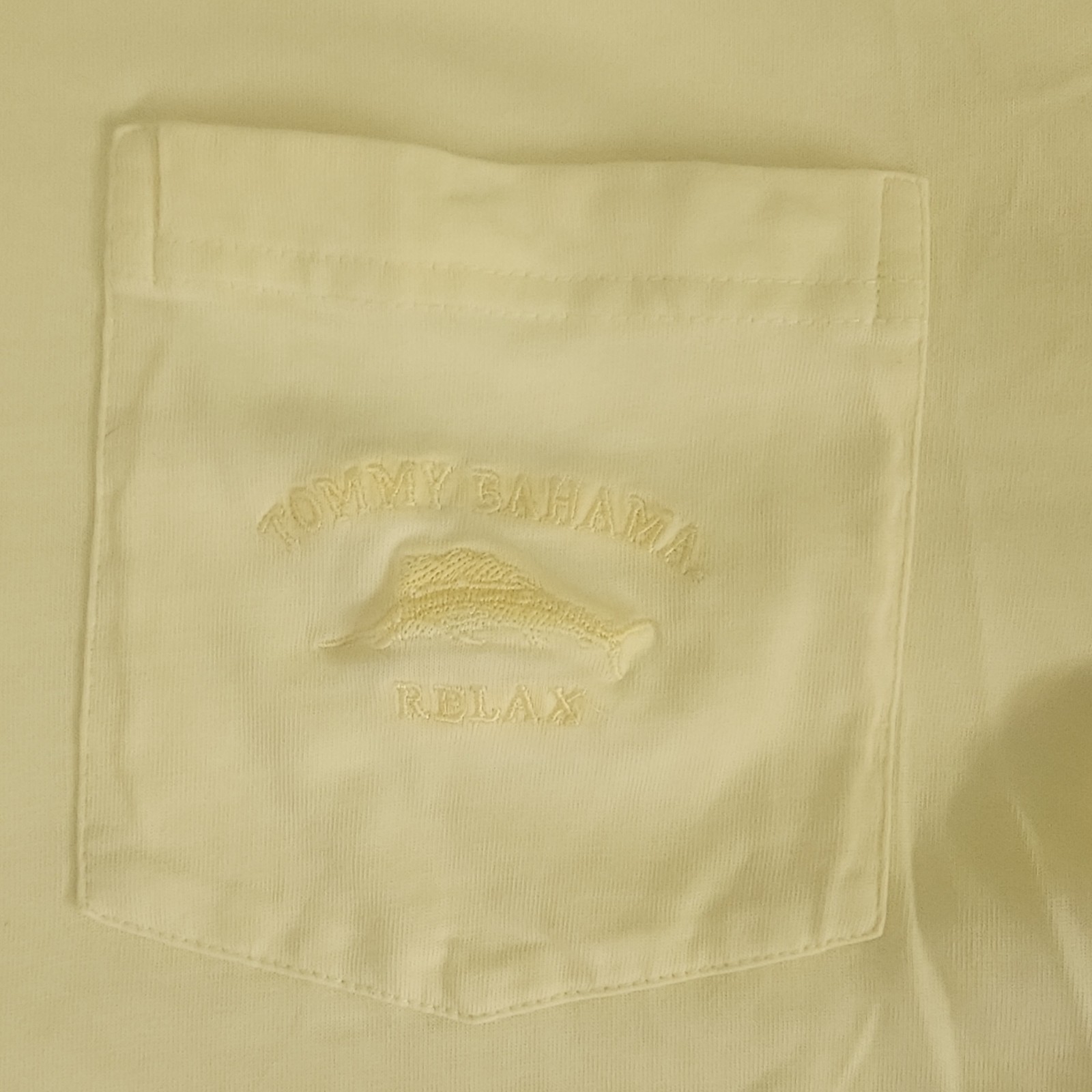 Tommy Bahama Relax Mens L Yellow Solid Pocket Crew Neck Short Sleeve Tee gallery