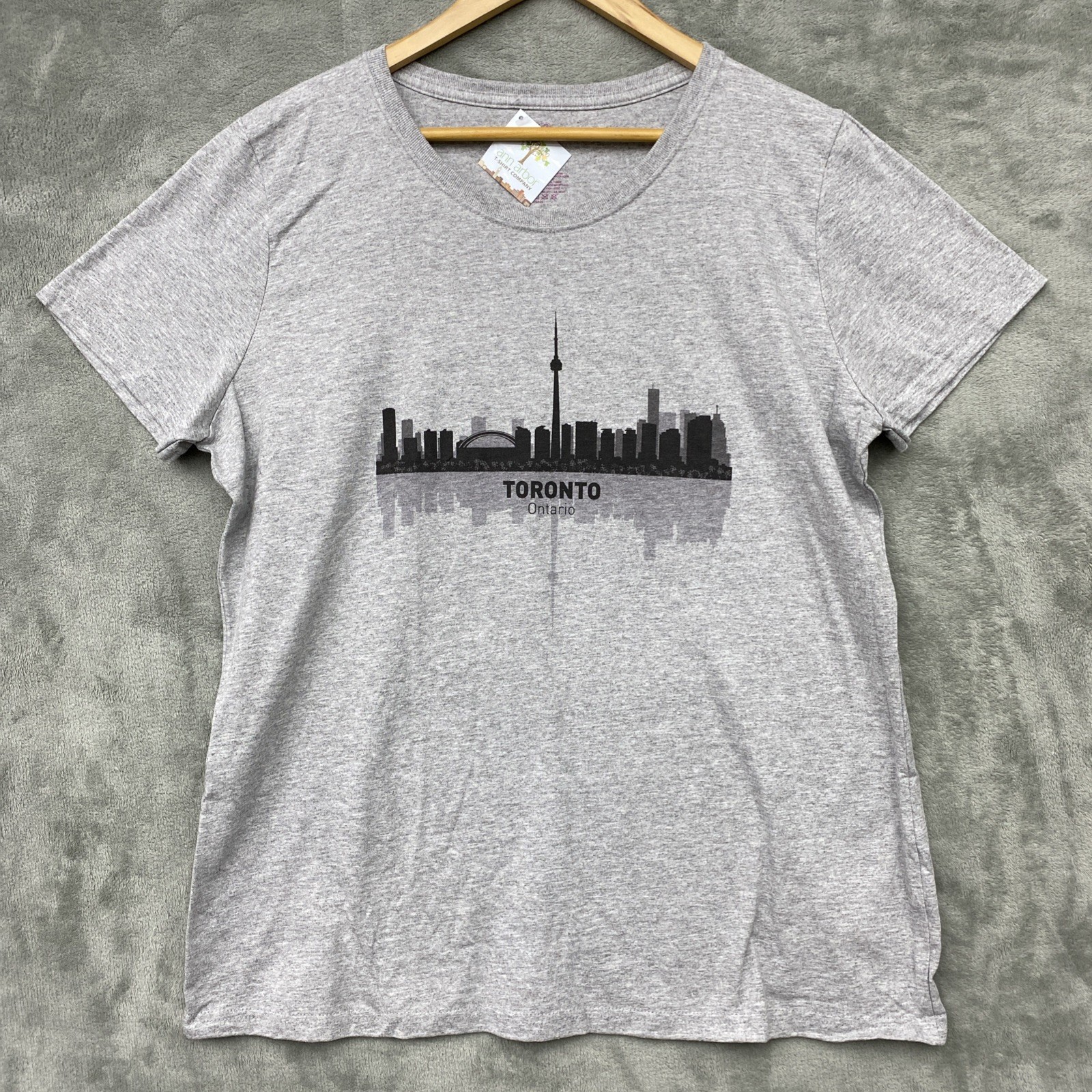 Toronto Ontario Cityscape Downtown Skyline Ladies T-Shirt Color Gray New w/ Tag