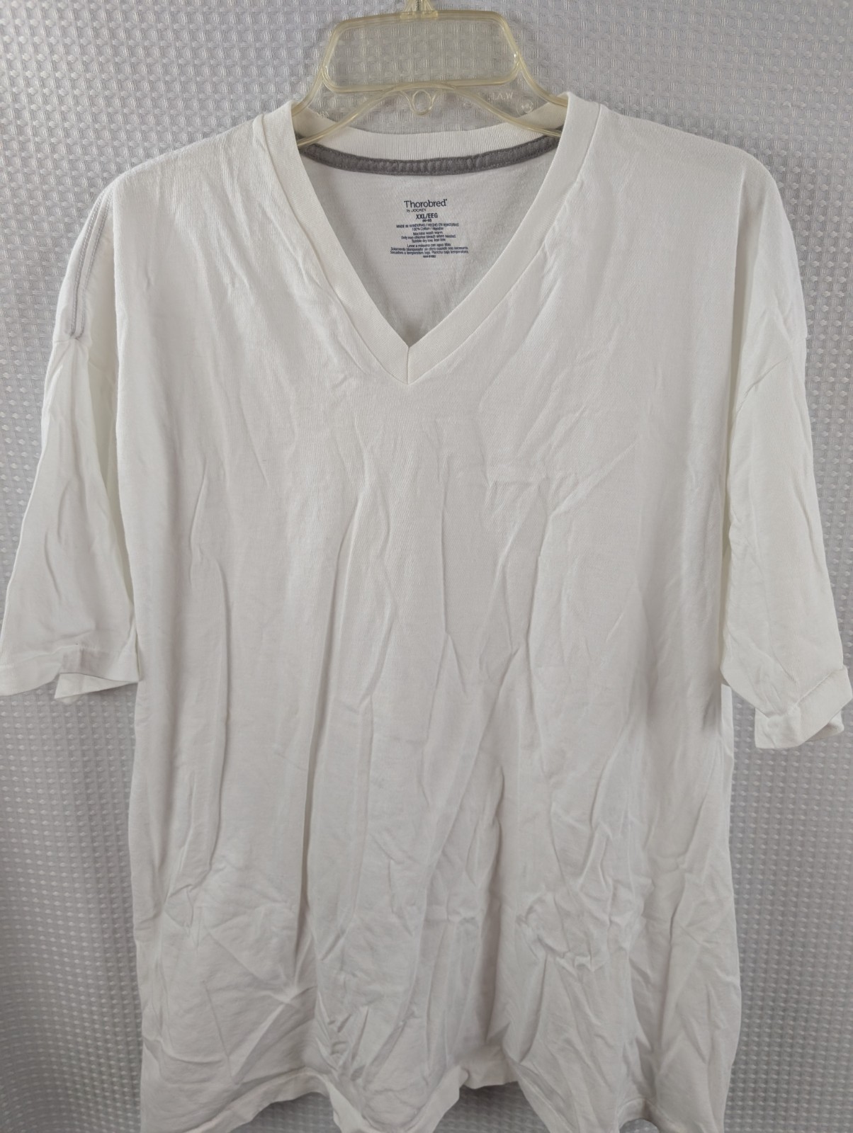 Jockey Thorobred TWO V-Neck White Cotton T-shirt NWOT Size XXL gallery