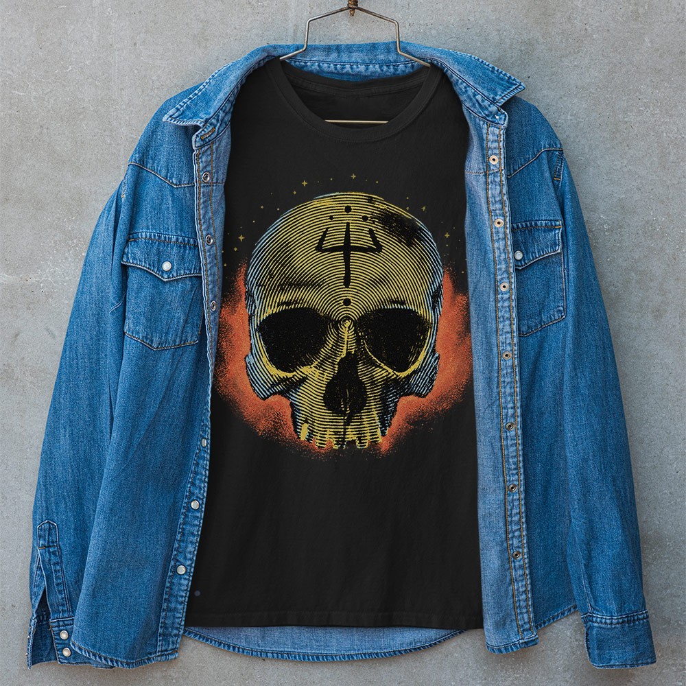 Retro Dark Skull Unisex T-shirt | Gothic Skull Shirt Gifts for Men gallery