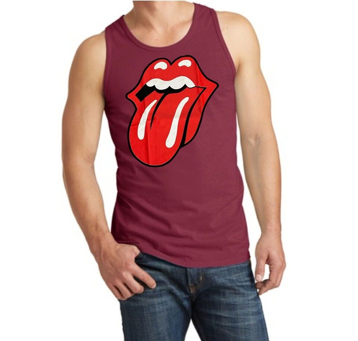 ROLLING STONES CLASSIC TONGUE PUNK ROCK Band Tank Top (Various Colors) gallery
