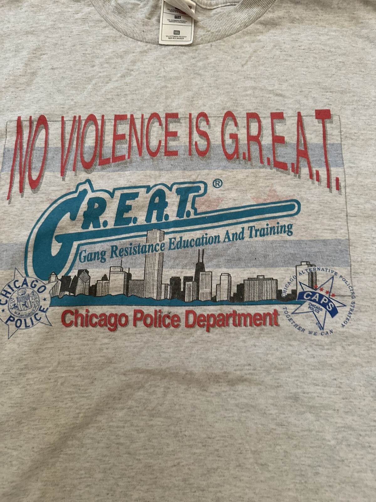 Vintage Chicago Police Department Stop The Violence T-Shirt 1994 Size XXL CPD gallery