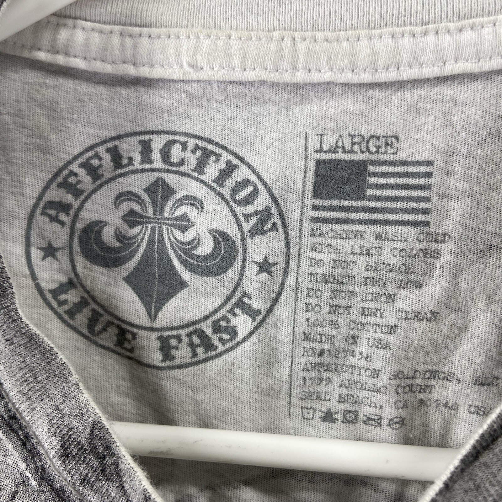 Affliction T-Shirt men's Large Graphic Tee Skull Roses Y2K Crew Neck Tattoo Art gallery