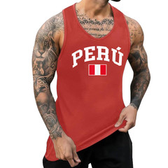 Peru Peruvian Flag Graphic Tank Top Custom Text on Back Personalized
