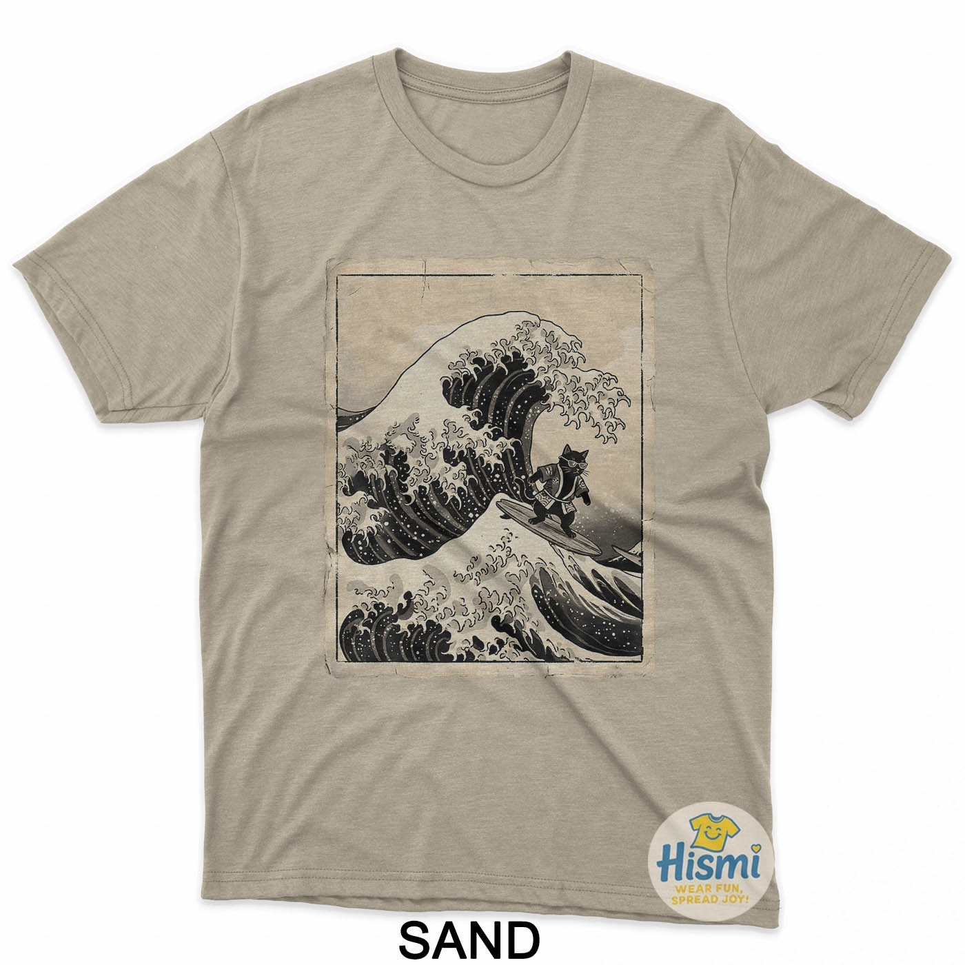 Funny Cat Surfing Japanese Art Kitten Anime Graphic Vintage T-Shirt gallery