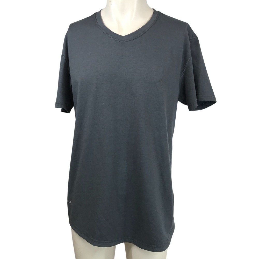 BYLT – MEN’S LARGE -GRAY DROP CUT SHORT SLEEVE V NECK BYLT BLEND T-SHIRT