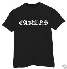 shirt Custom your name here Old english BLOCK font 5 sizes 12 shirt colors