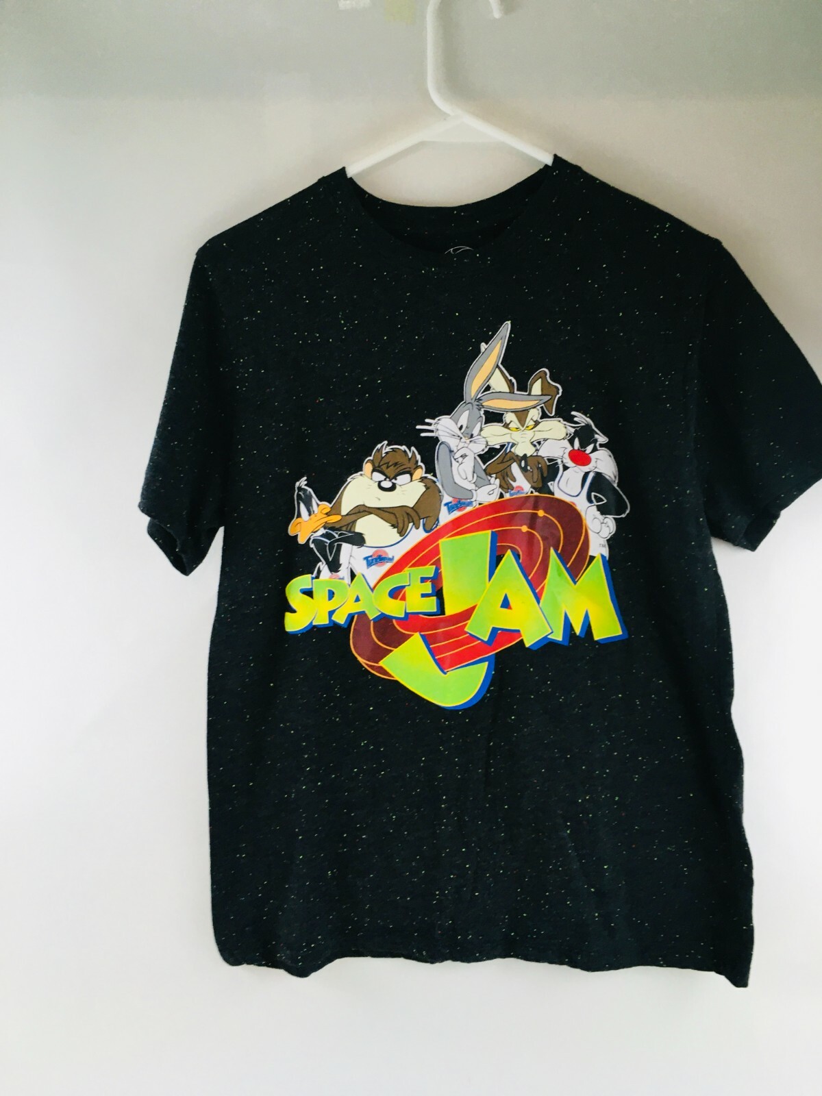 Space Jam T-Shirt Men's Size M (38/40) Black with Looney Tunes Print Crew Neck gallery