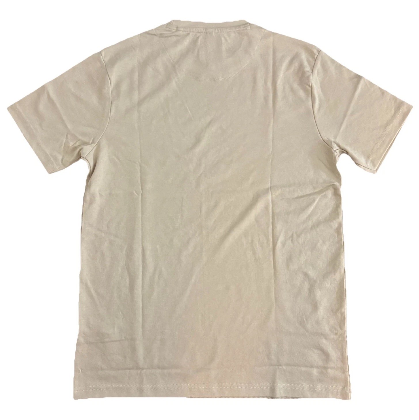 Denim and Flower Geo Textured T-Shirt Beige Size Medium gallery