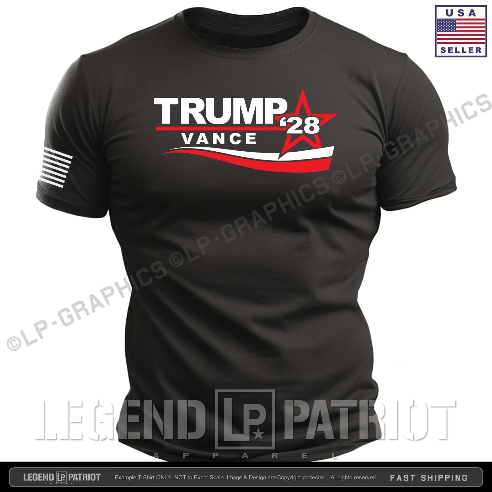 TRUMP VANCE 2028 T-Shirt patriotic campaign election maga usa men tee S-2XL gallery