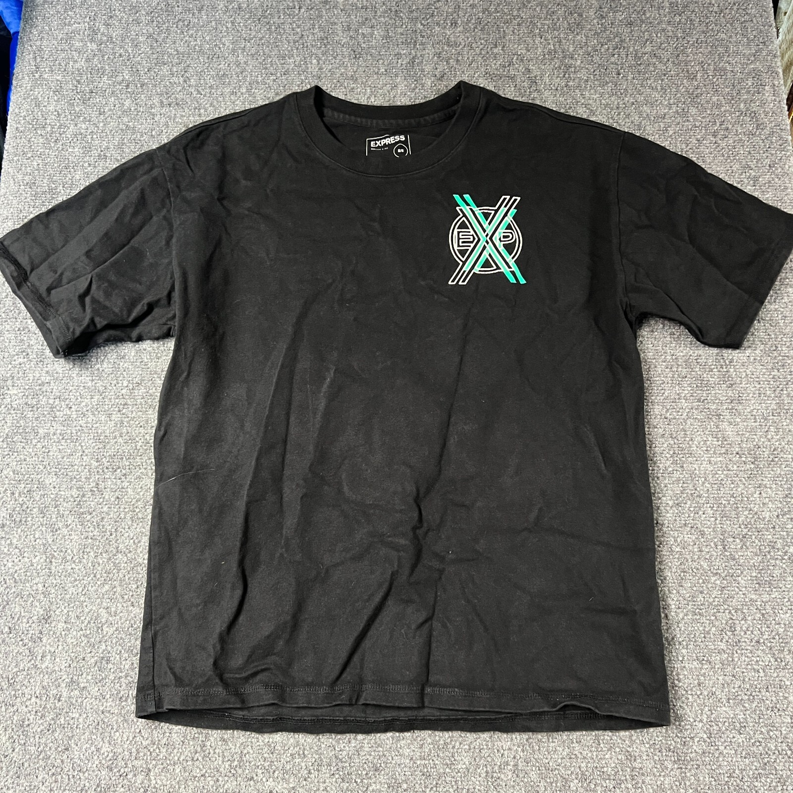 Express Shirt Mens Medium Black Short Sleeve Graphic Print New York City EUC gallery