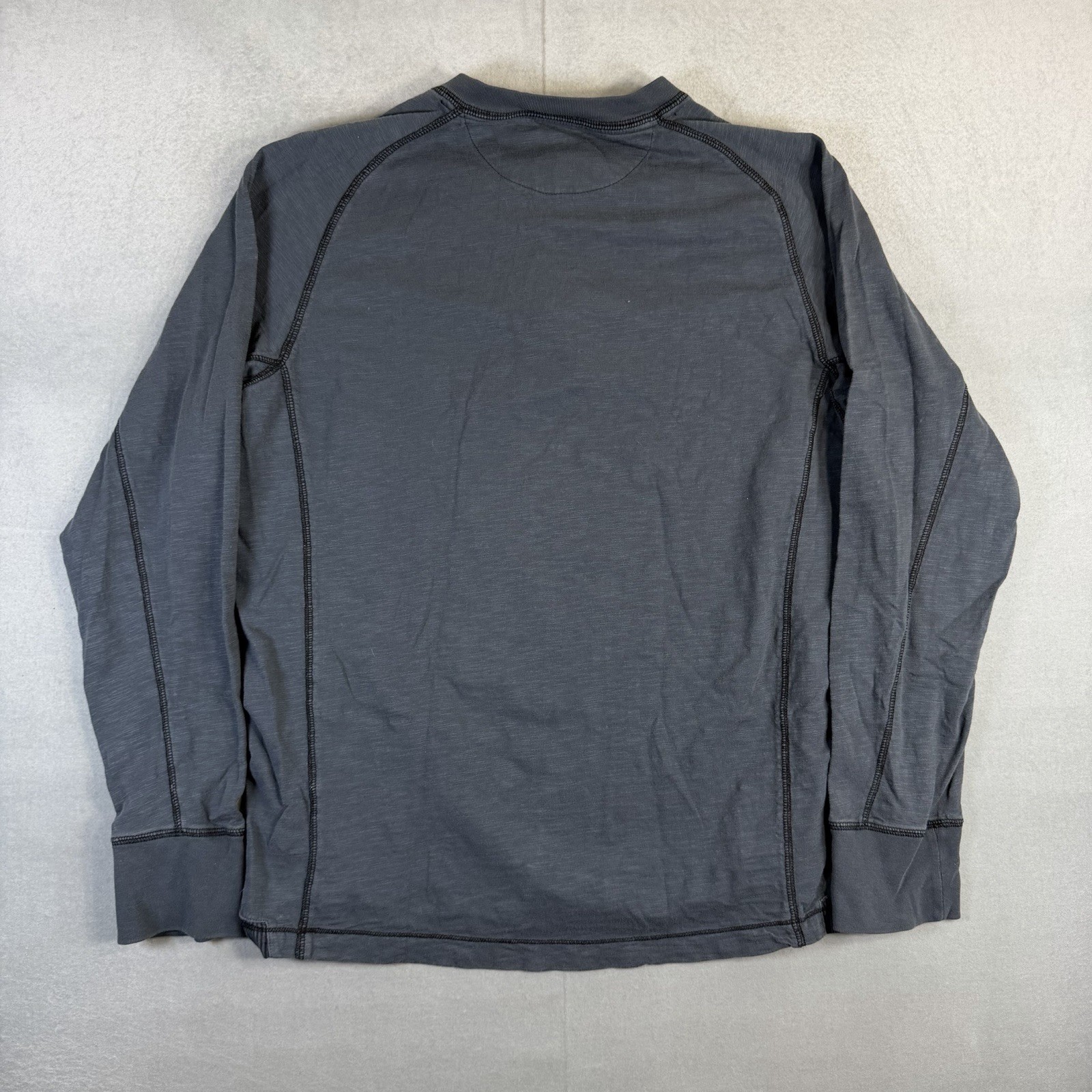 Carbon 2 Cobalt Henley Shirt Mens Large Gray Long Sleeve Button Pullover gallery