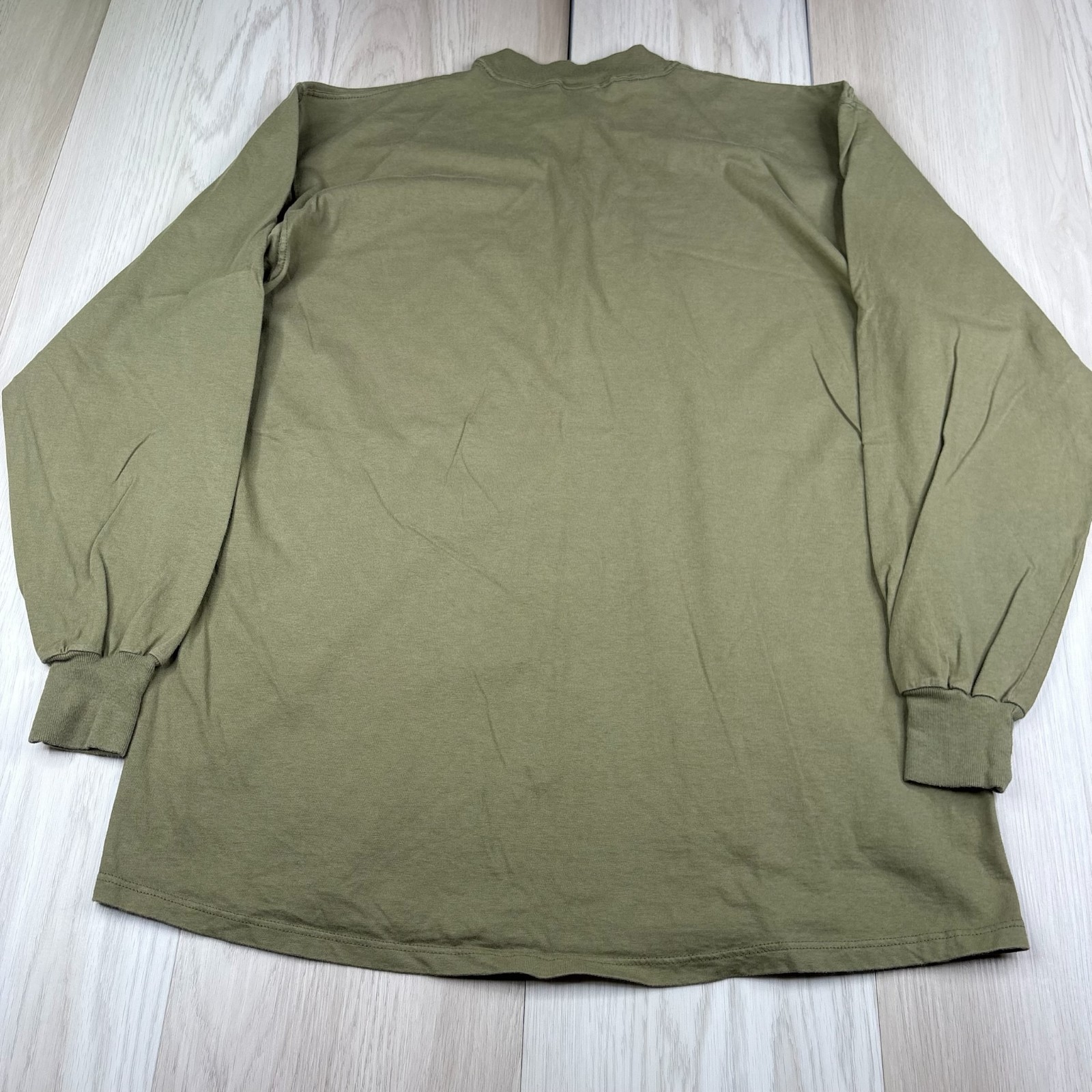 Russell Athletic Mens Khaki Green High Cotton Long Sleeve Graphic T-Shirt 2XL gallery