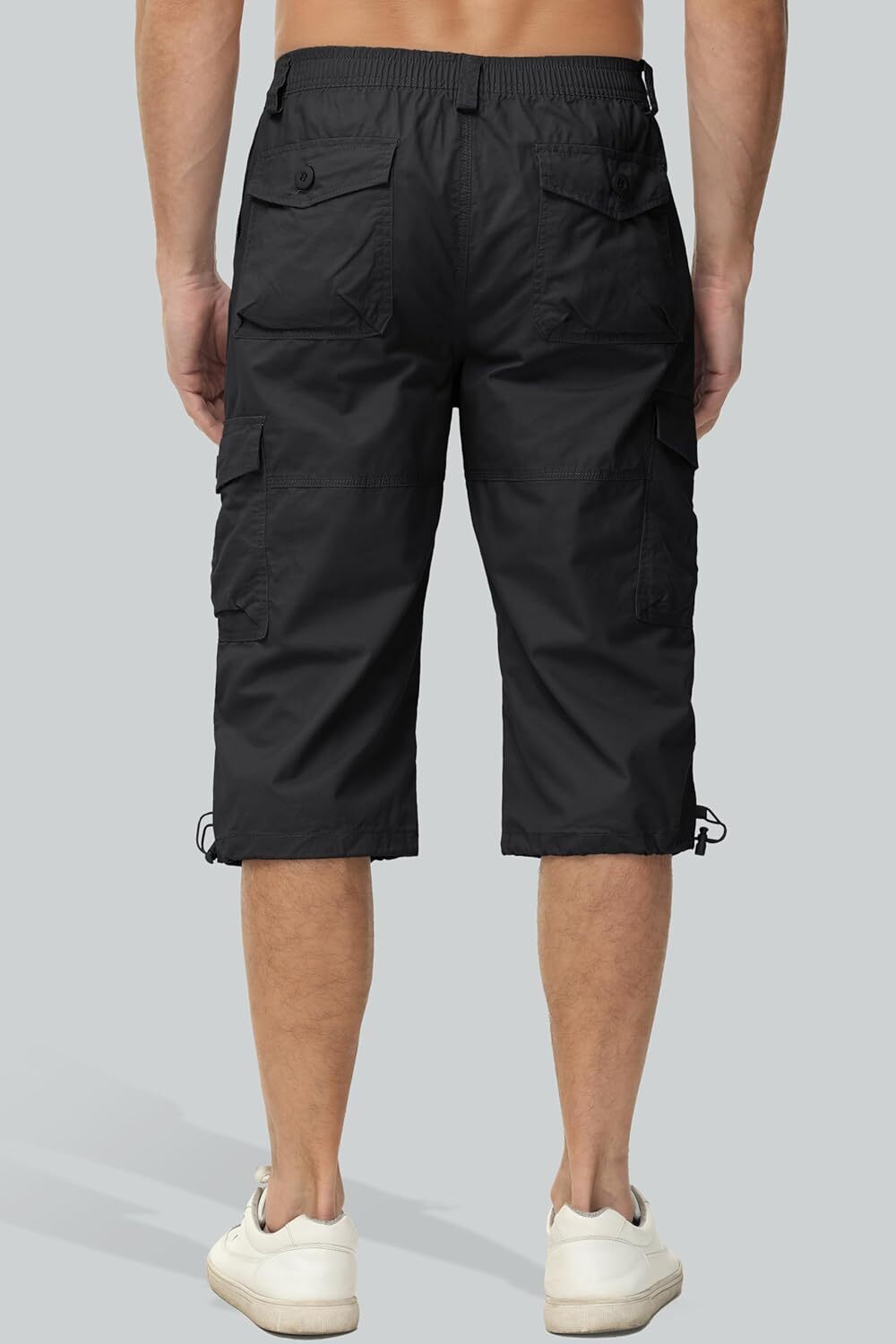 MAGCOMSEN Men's Below Knee Long Shorts Cotton Work 3/4 Cargo Capris 40, Black gallery