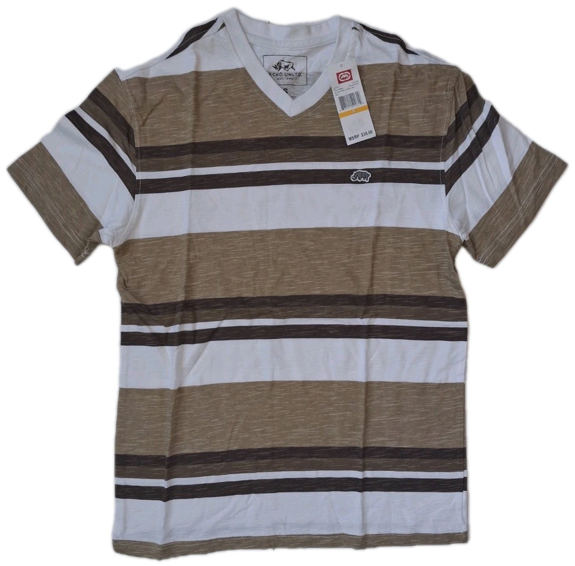 Ecko Unltd New Mens Striped Fashion Designer Tee Shirt Size Small Retail $30 gallery
