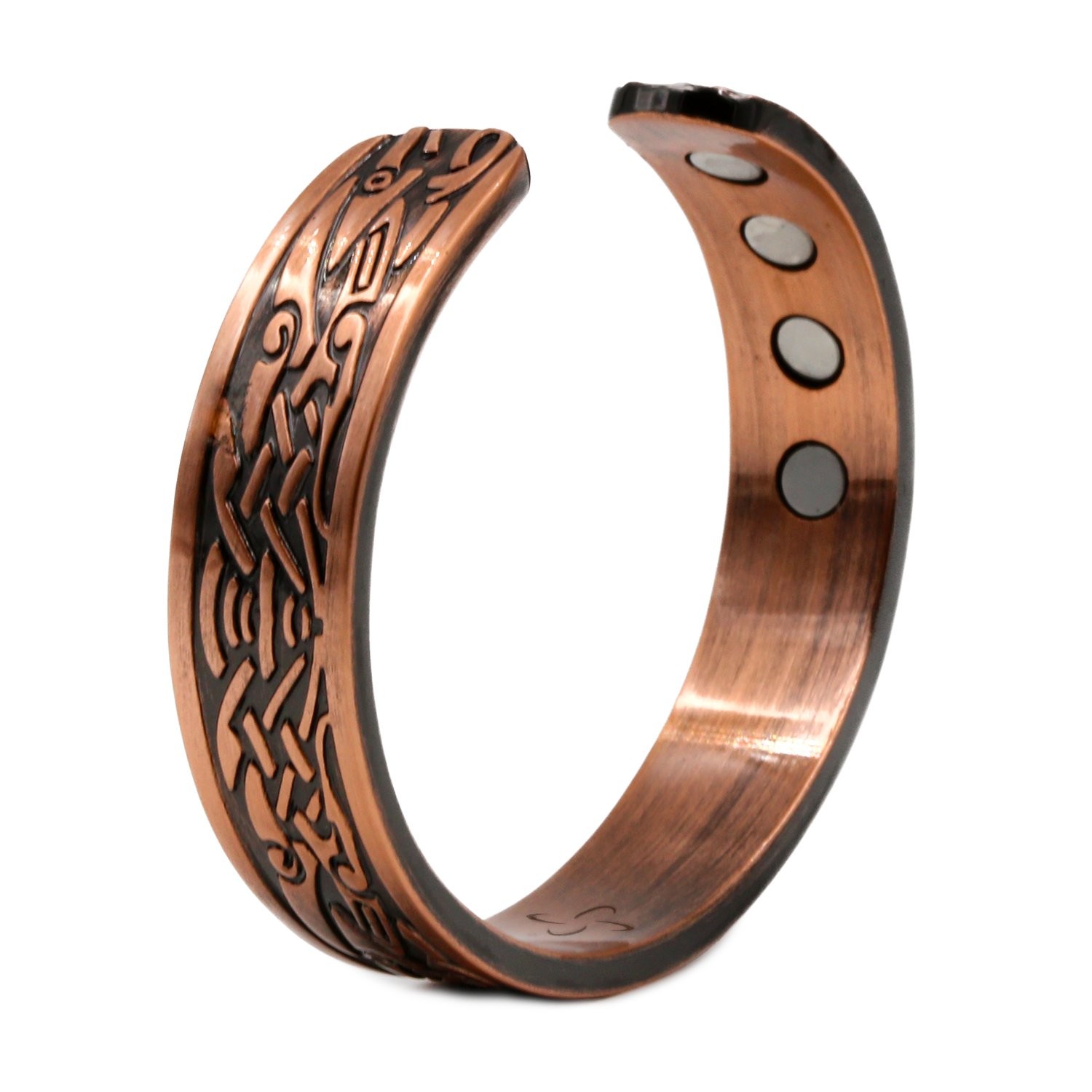 Pure Copper Magnetic Heavyweight Cuff Bracelet for Men, with 8 Magnets 3500 G... gallery