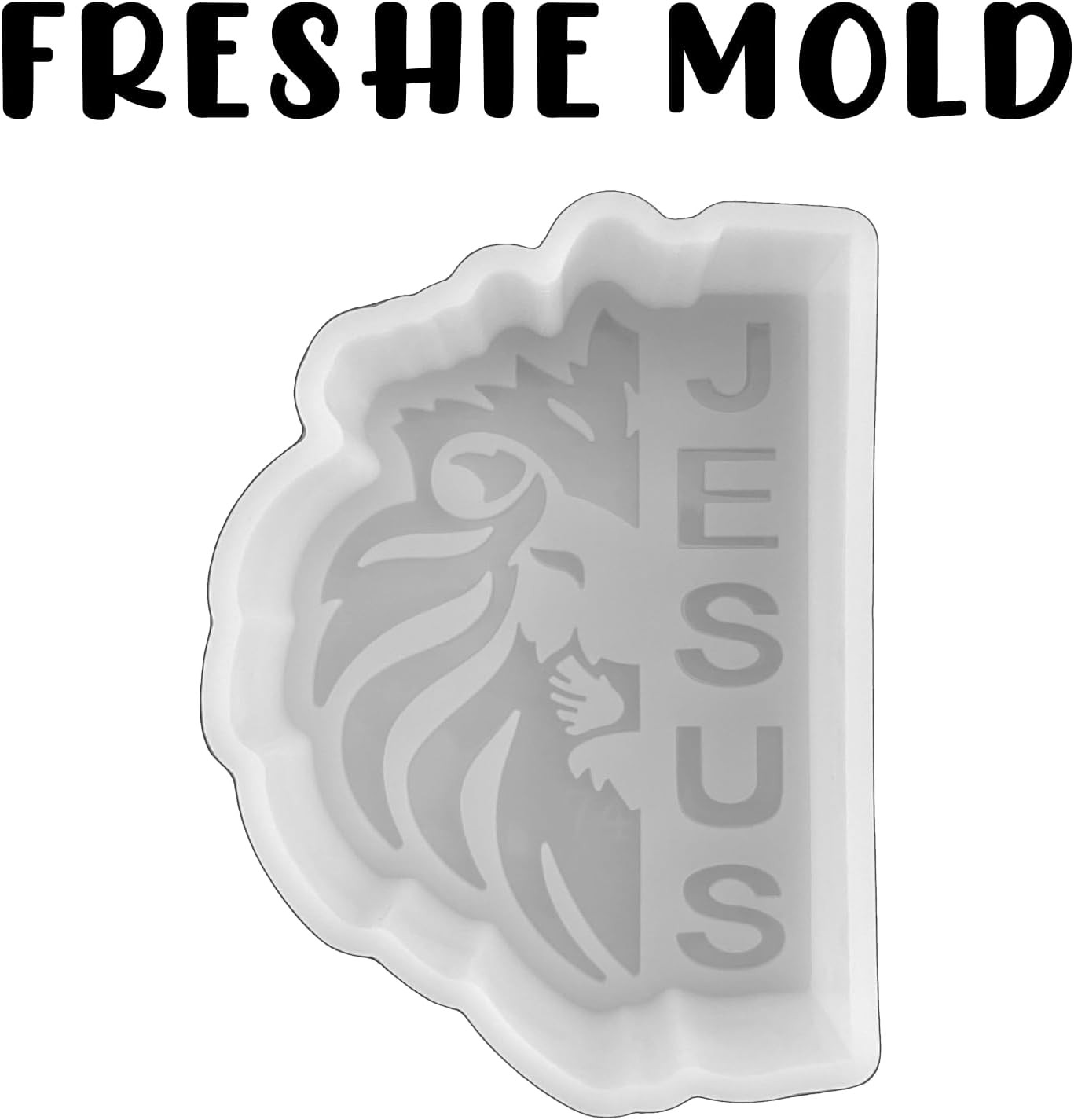 Jesus of Judah Lion Silicone Freshie Mold 4.2X3X0.8” Christian Cross Religious f gallery