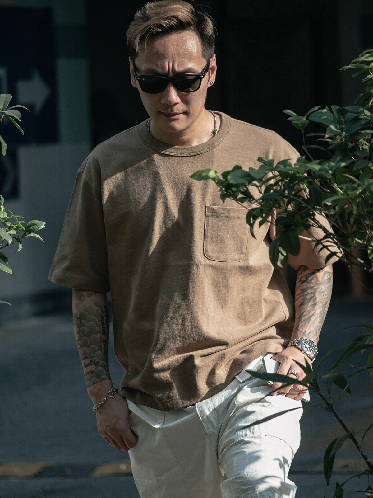 NON STOCK Drop Shoulder Pocket T-Shirt Loose Fit Men's Heavyweight Cotton Tee gallery