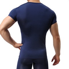 Men’s Ultra Thin Sheer Undershirts Man Ice Silk Mesh See Through Basics Shirts