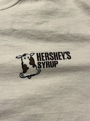 Vintage Hersheys Chocolate Syrup 90’s Pour It On Ice Cream Cow T Shirt Size L