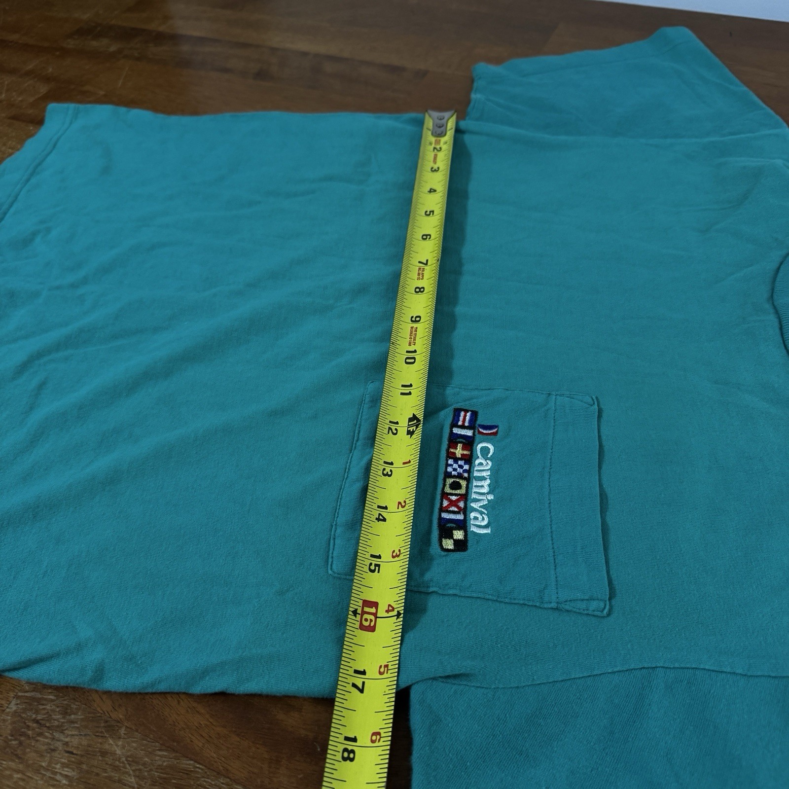 Carnival 100% Combed Cotton Adult Unisex Small T-Shirt Turquoise Vintage gallery