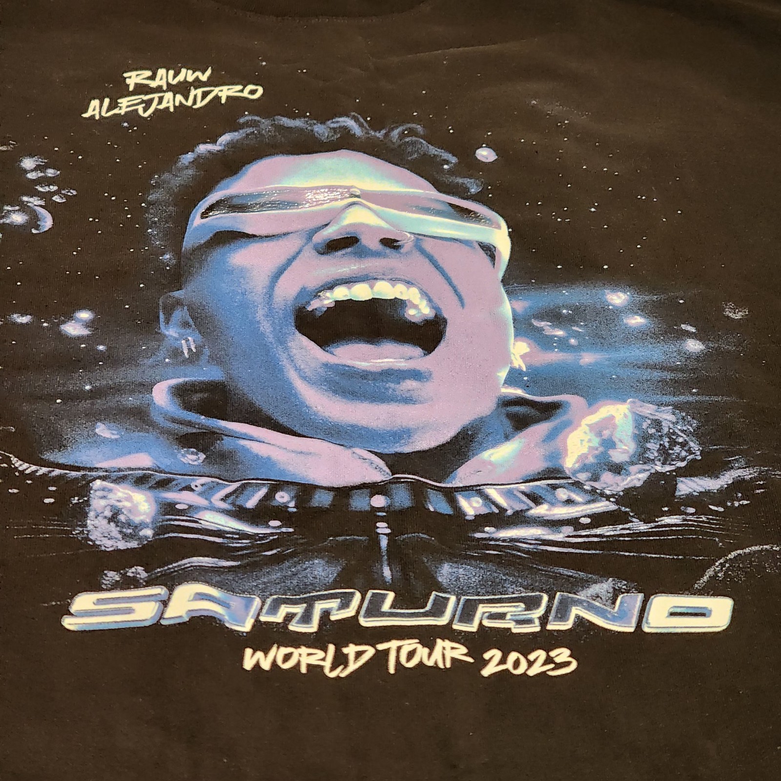 Rauw Alejandro Saturno World Tour 2023 T-Shirt Size X-Large Black NWOT ~ READ gallery