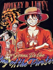 One Piece Black Short Sleeves Monkey D Luffy T-Shirt Size XL