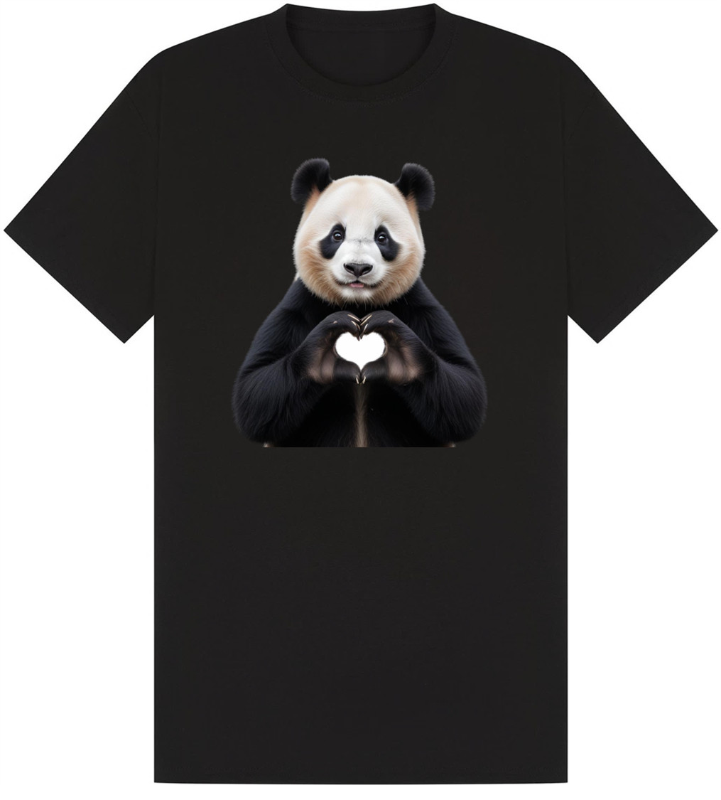 Panda Love Heart T-Shirt Men Women Unisex Cute Top