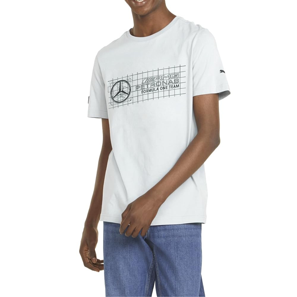PUMA Mens MAPF1 Logo Tee+ Shirt,Mercedes Team Silver