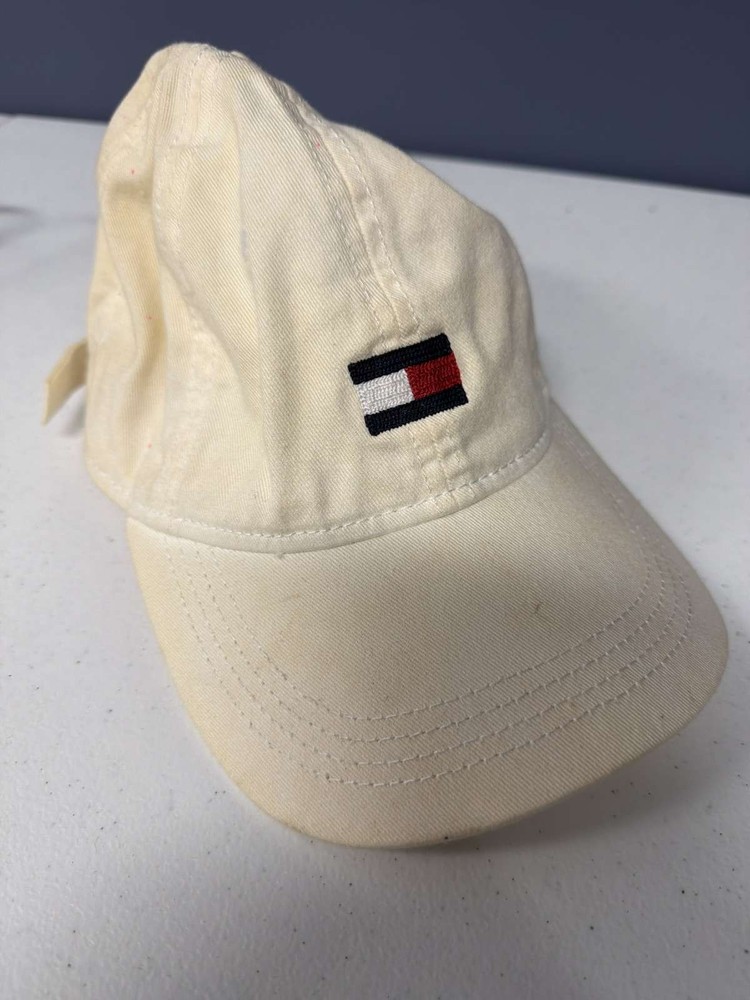 Tommy Hilfiger Cream Baseball Cap Adjustable Strapback Hat Adult