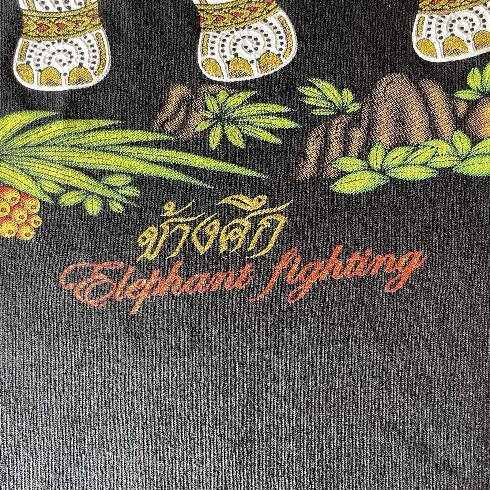 My Dream Thailand Elephant Fighting Short Sleeve Black Logo T-Shirt XL gallery