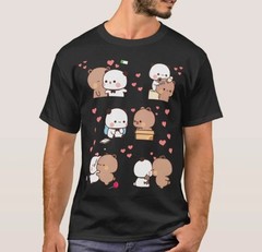 Bear And Panda Bubu Dudu LOVE hearts T-Shirt | Couple Valentine Gifts