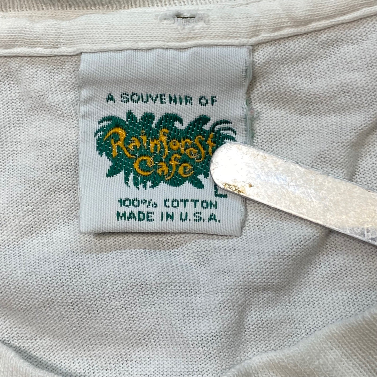 Rainforest Cafe T Shirt L Large Mens White Vintage Las Vegas Jackpot Frog USA gallery