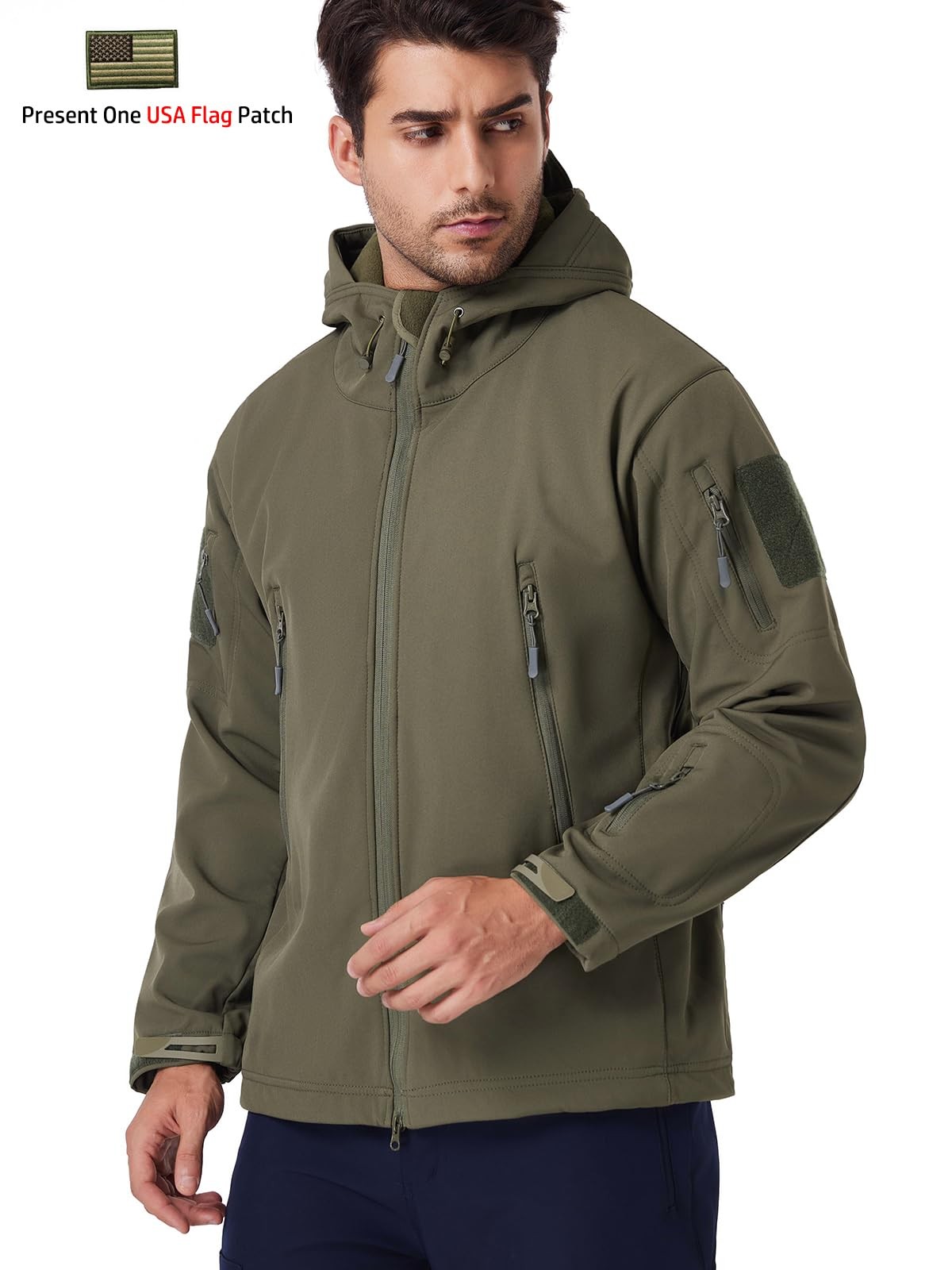 ReFire Gear Men's Tactical Softshell Fleece Hooded Outdoor Jacket gallery