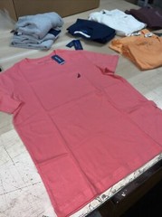 Nautica Mens Solid Crewneck T-Shirt Teaberry Short Sleeve Size XL