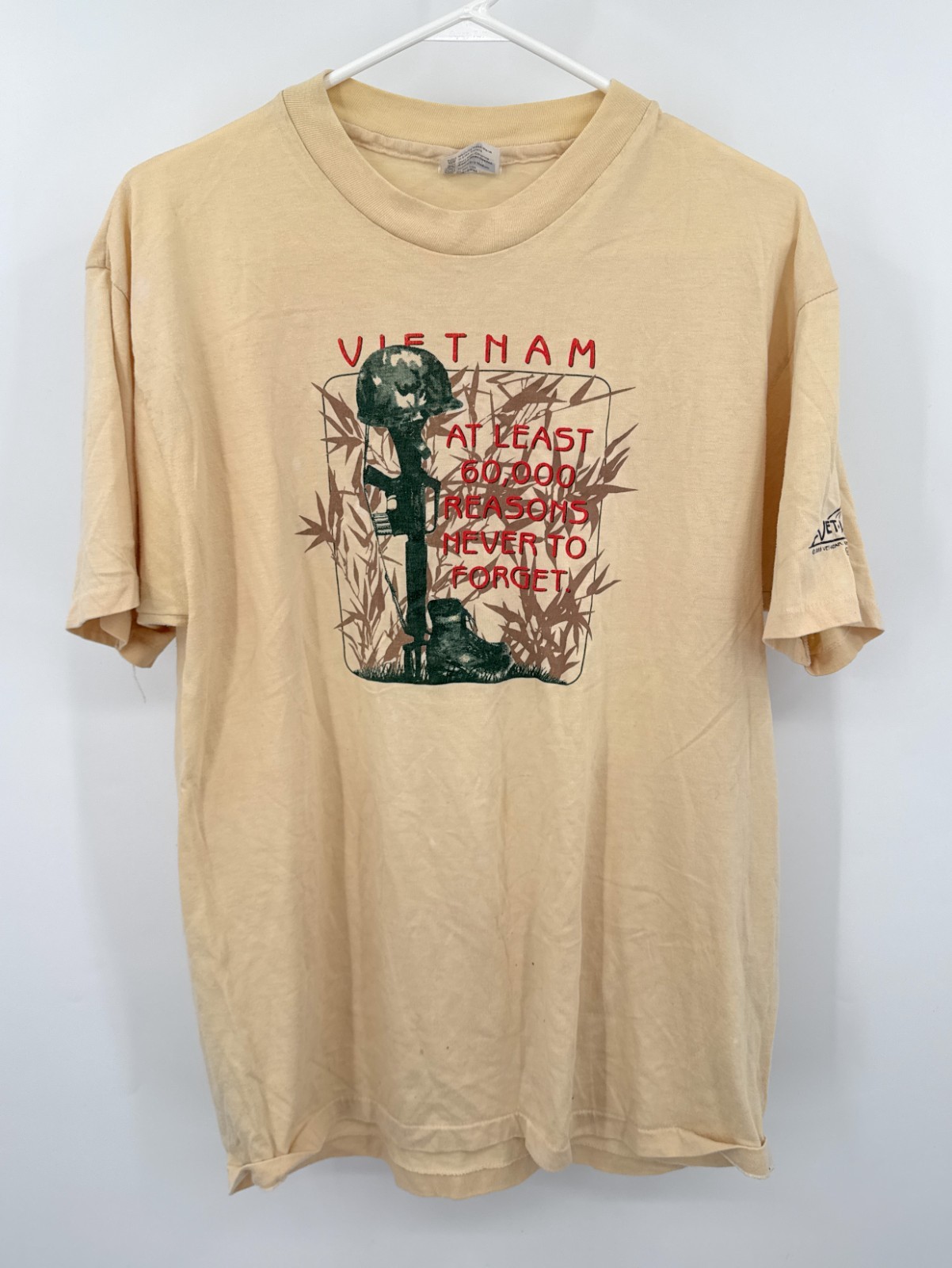 Vintage Hanes Fifty Fifty Vietnam War Never Forget T-Shirt XL SEE MEASUREMENTS gallery