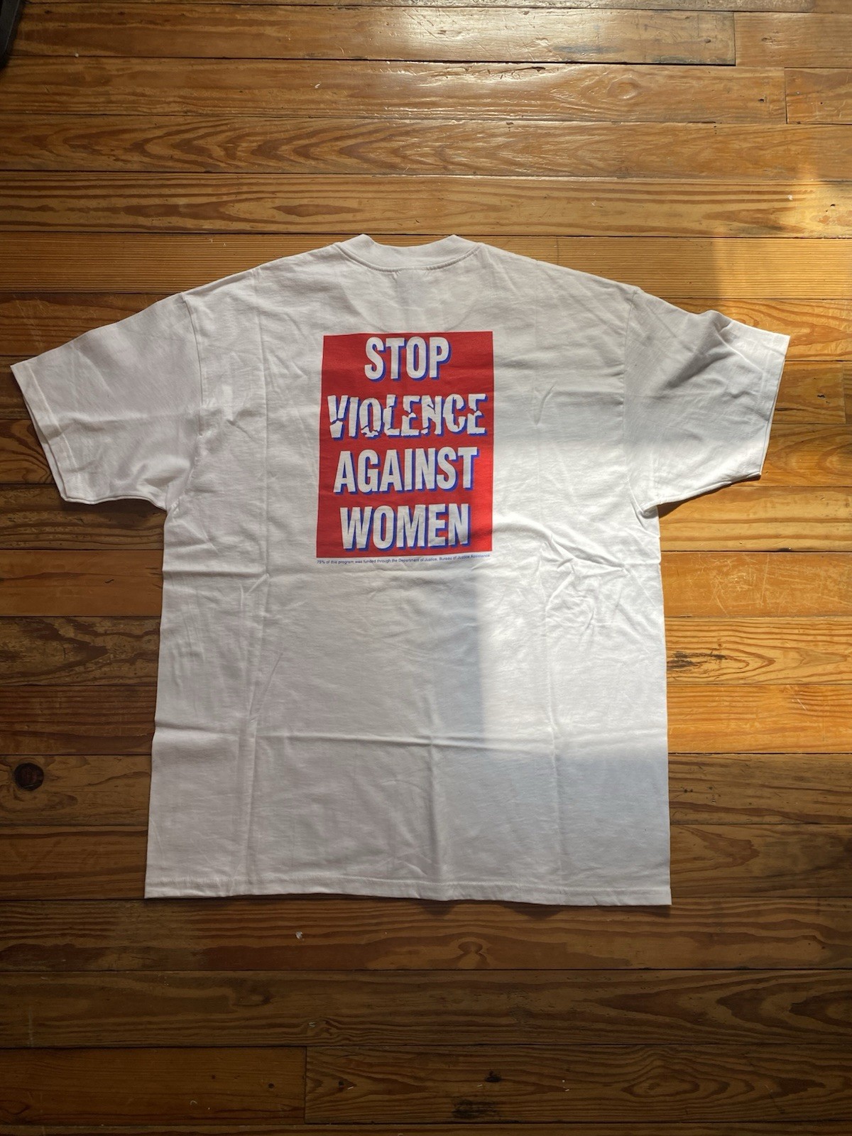 Hanes Beefy T-Men's Vintage 1990s Tulsa Sheriff “Stop Violence Against Women” XL gallery