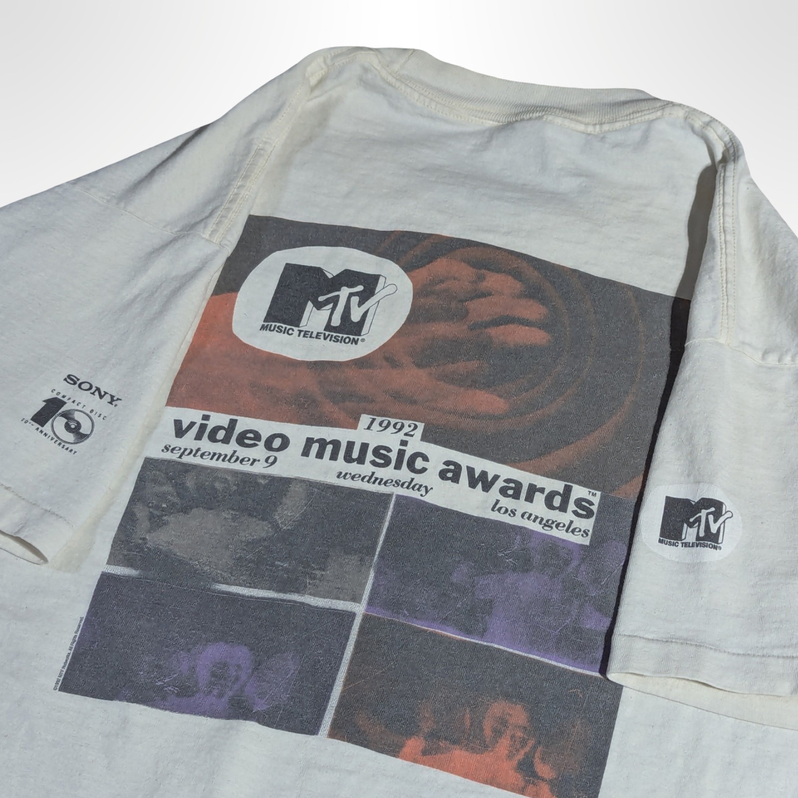 👀RARE 1992 MTV VMAs T-Shirt Los Angeles - Nirvana 'RM' STUNT - RHCP - Pearl Jam gallery