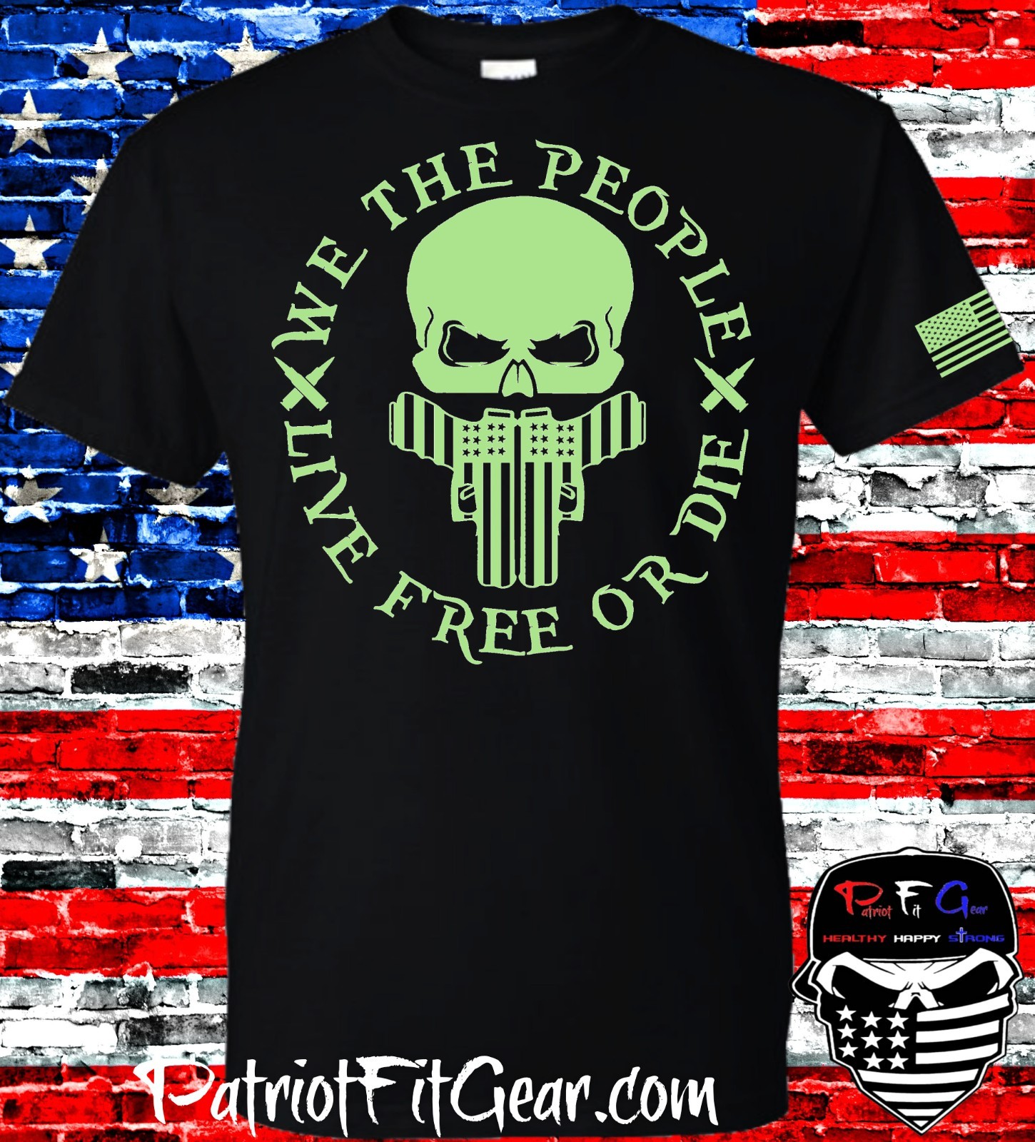 t-shirt, We Teh People, Live Free Or Die, Gun Rights, Skull,Patriotic,Custom tee gallery