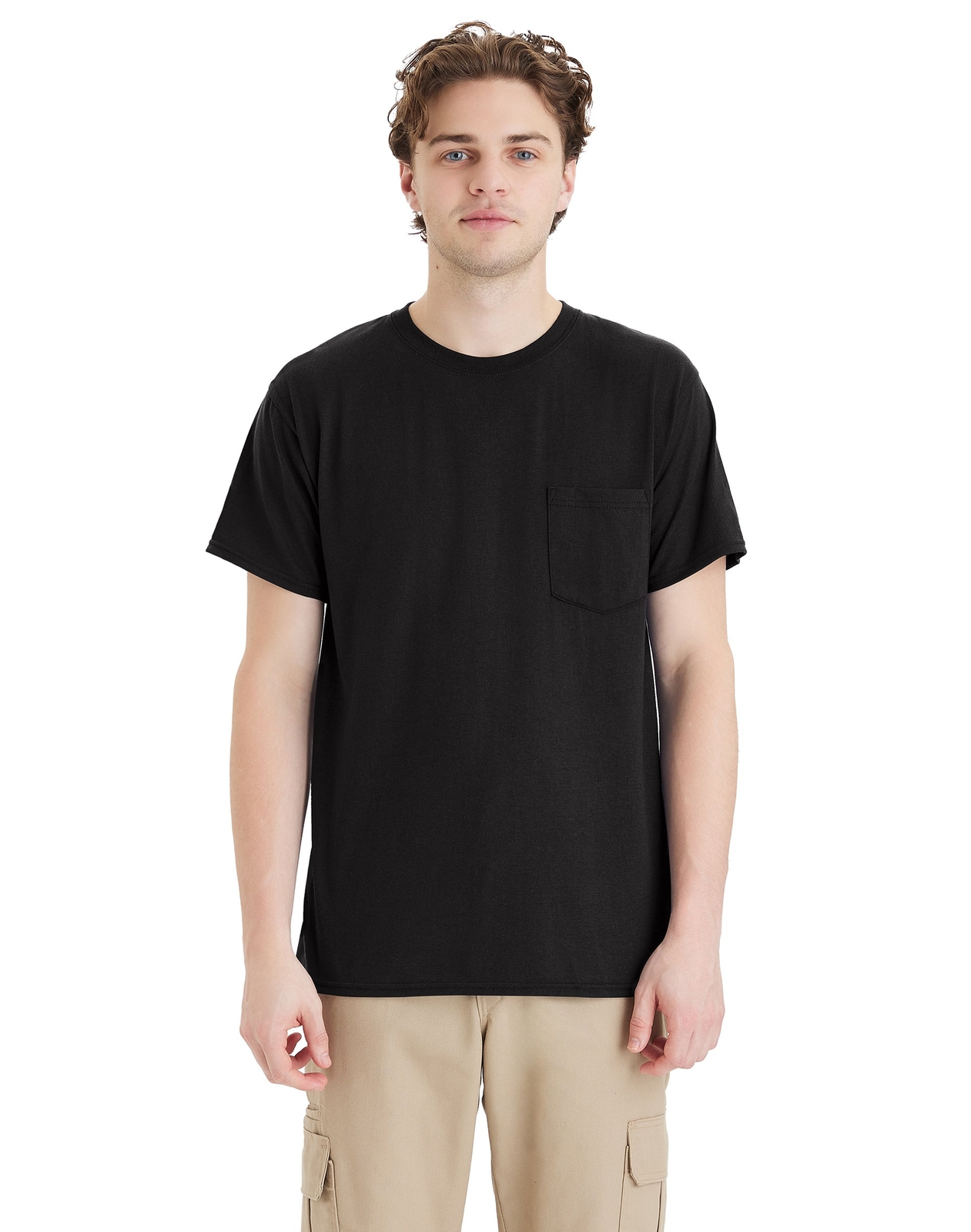Hanes Men's T Shirt 2 Pack Pocket Short Sleeve Tee Value X Temp FreshIQ Workwear gallery