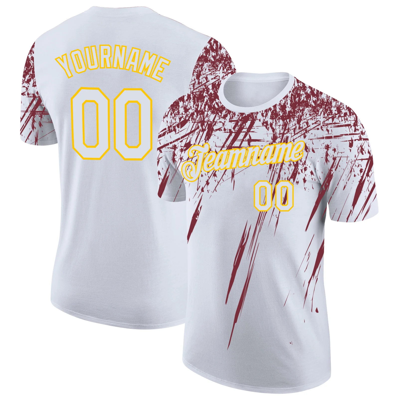 Custom White Burgundy Distressed Art Shirt Unique Birthday Gift For Men gallery