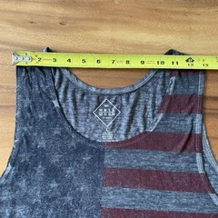 Well Worn Red White Blue Distressed American Flag Patriotic Tank Top Mens Sz L