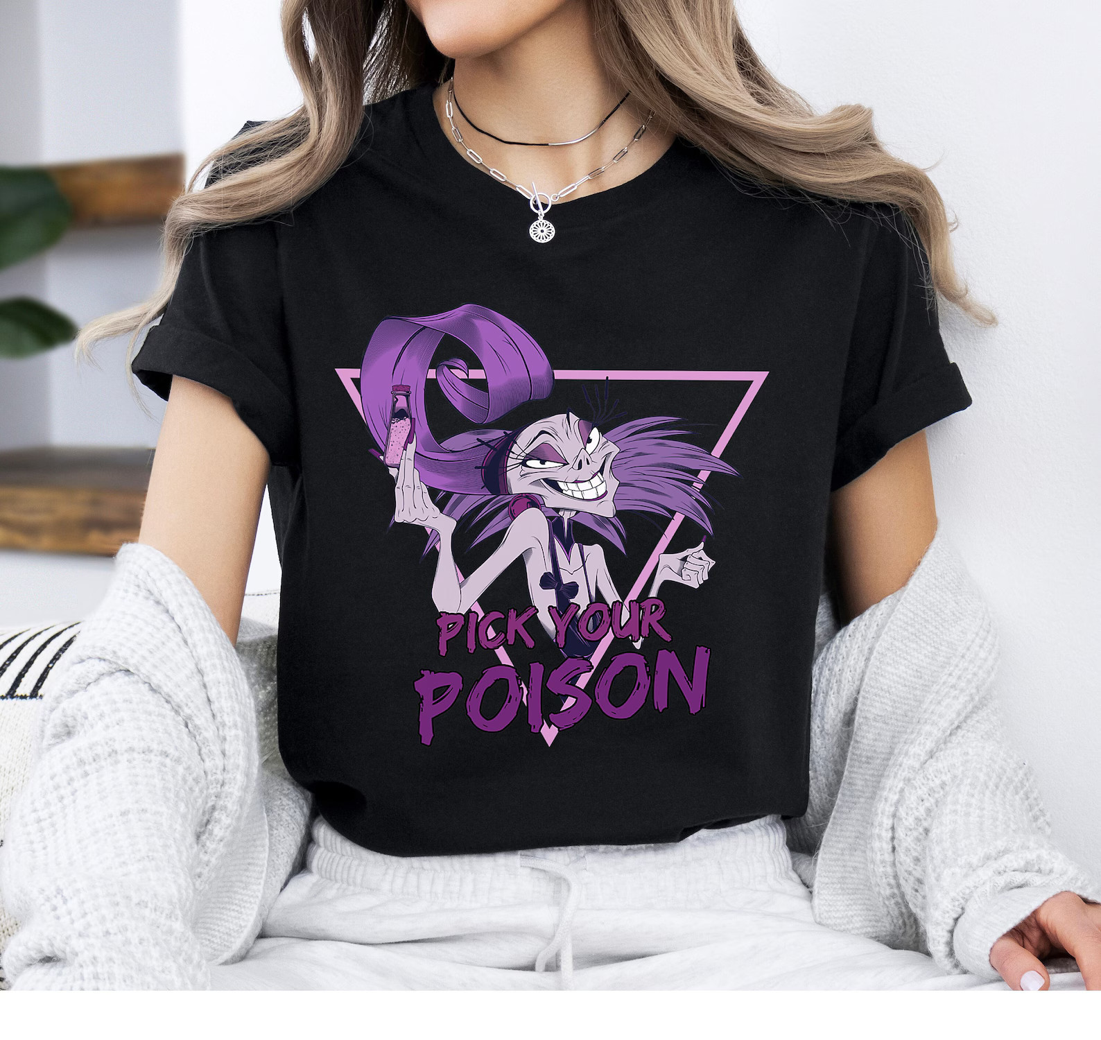 Disney Villains Yzma Pick Your Poison Portrait T-shirt, Disney The Emperor’s