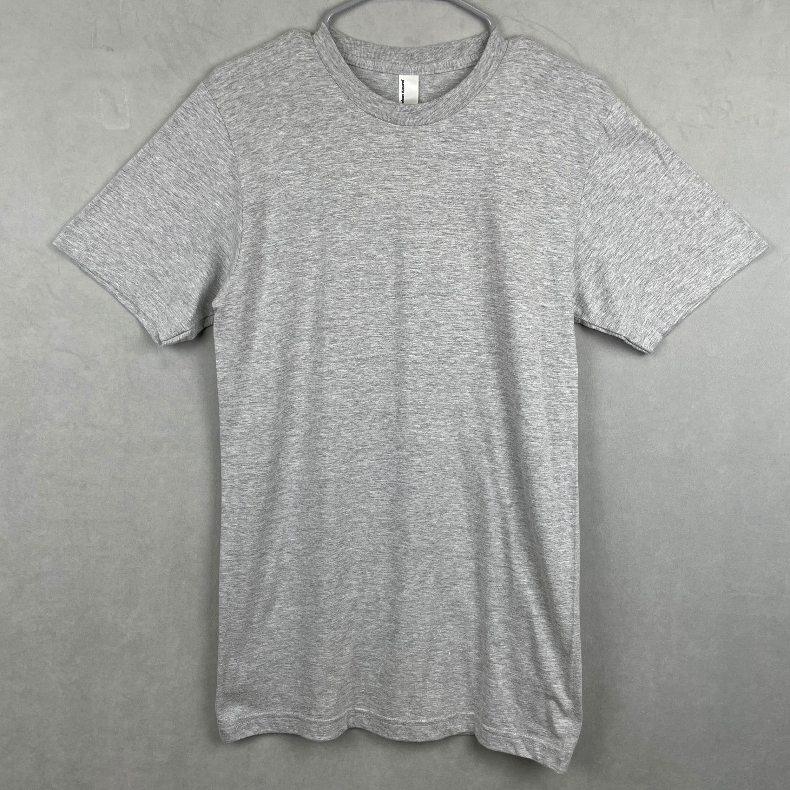 American Apparel Mens S Heather Grey Crew Neck Short Sleeve T-Shirt Cotton Norm gallery