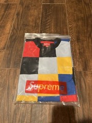 New Supreme T-shirt Medium Patchwork Pique FW18 Multicoloured Tee Polo Shirt