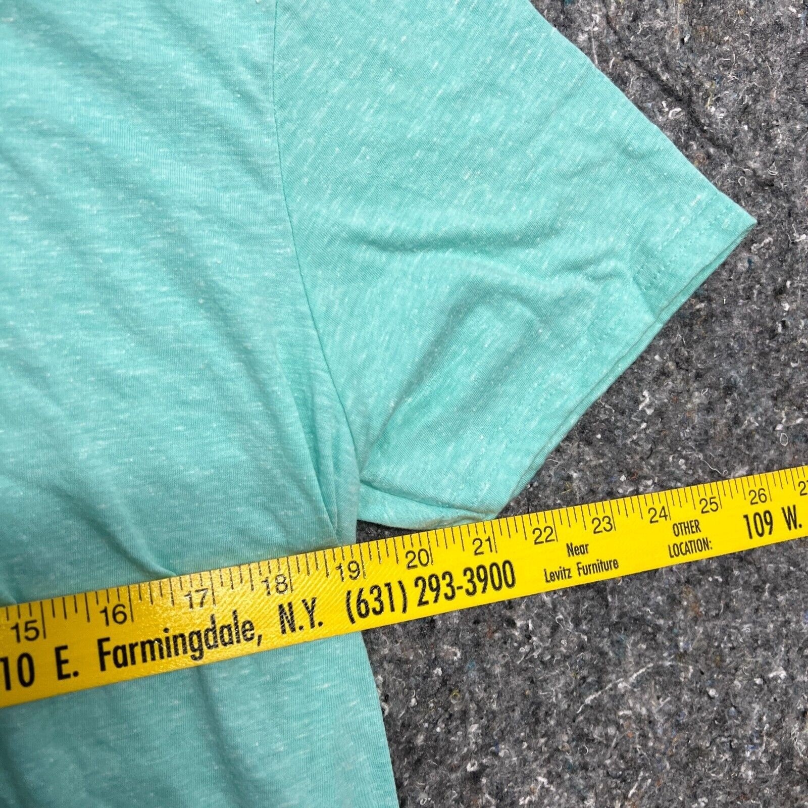 JEFF Mens Large Mint Green Heathered Short Sleeve Crew Neck Basic Tee Shirt gallery