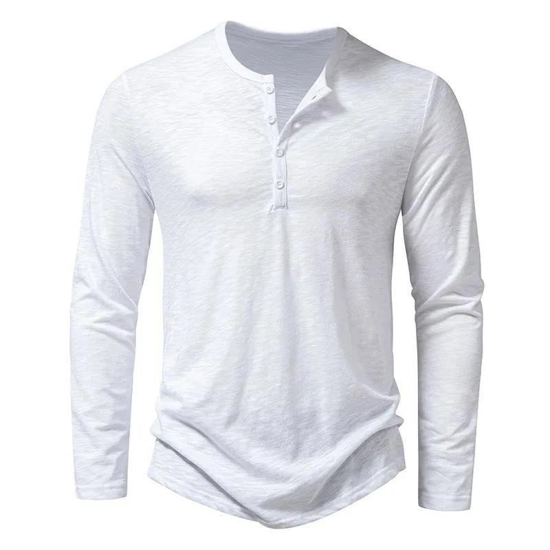 Camisa De Manga Larga Moda Lujo Camiseta Elegante Algodón Cuello V Para Hombres gallery
