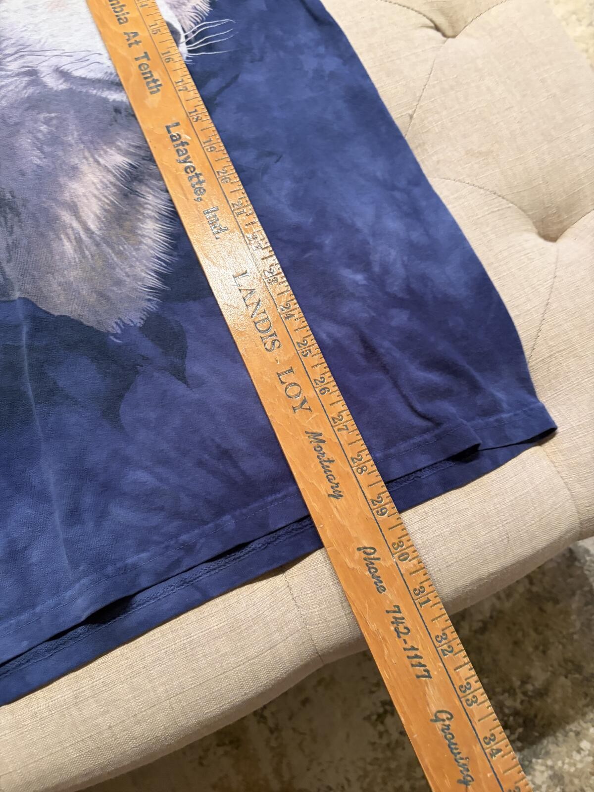 🐺 Vintage 90-00s nature The Mountain Blue Tie-Dye Wolf Portrait Tee gallery